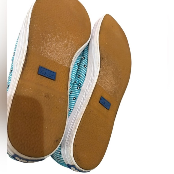 TAYLOR SWIFT x KEDS CHAMPION Lace Up Sneaker Blue Dot Stripe Canvas w/ charm 8.5 - Picture 10 of 11